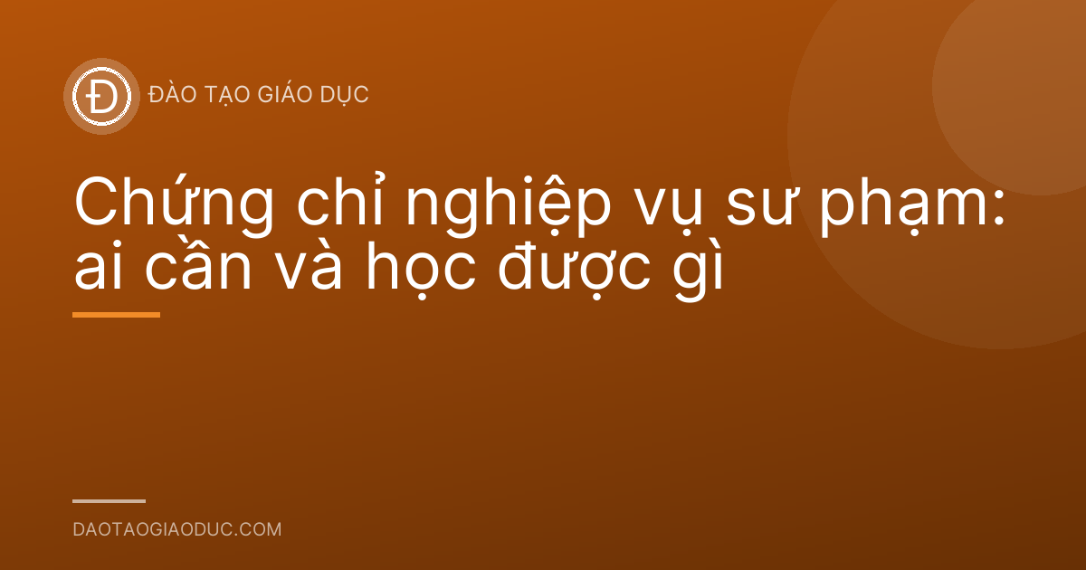 Chứng chỉ nghiệp vụ sư phạm: ai cần và học được gì