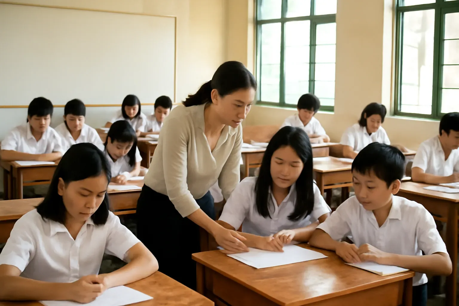 Dạy học phân hoá trong lớp bốn mươi học sinh
